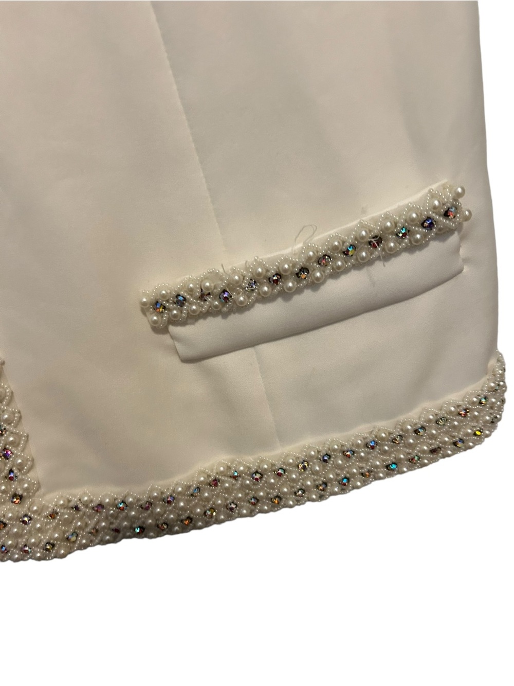 Jack Bryan Embellished white cream Sleeveless Vest shirt - Picture 2 of 8